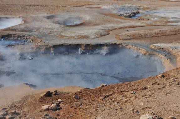Fontes termais de Hverir, região de Myvatn, no nordeste da Islândia